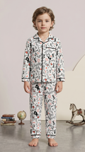 Kids Cotton Night Suit Set | Full Sleeve Button-Down Shirt & Pajama Sleepwear for Boys & Girls
