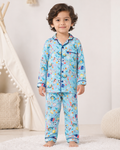 Kids Cotton Night Suit Set | Full Sleeve Button-Down Shirt & Pajama Sleepwear for Boys & Girls