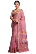 WoodenTant women?s Soft cotton silk dhakai jamdani saree without blouse piece