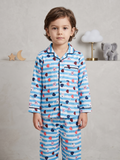 Kids Cotton Night Suit Set | Full Sleeve Button-Down Shirt & Pajama Sleepwear for Boys & Girls