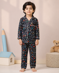 Kids Cotton Night Suit Set | Full Sleeve Button-Down Shirt & Pajama Sleepwear for Boys & Girls