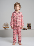 Kids Cotton Night Suit Set | Full Sleeve Button-Down Shirt & Pajama Sleepwear for Boys & Girls