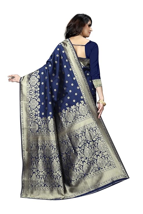 Women's Pure Soft Silk Saree With Blouse Piece For Wedding