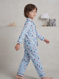 Kids Cotton Night Suit Set | Full Sleeve Button-Down Shirt & Pajama Sleepwear for Boys & Girls