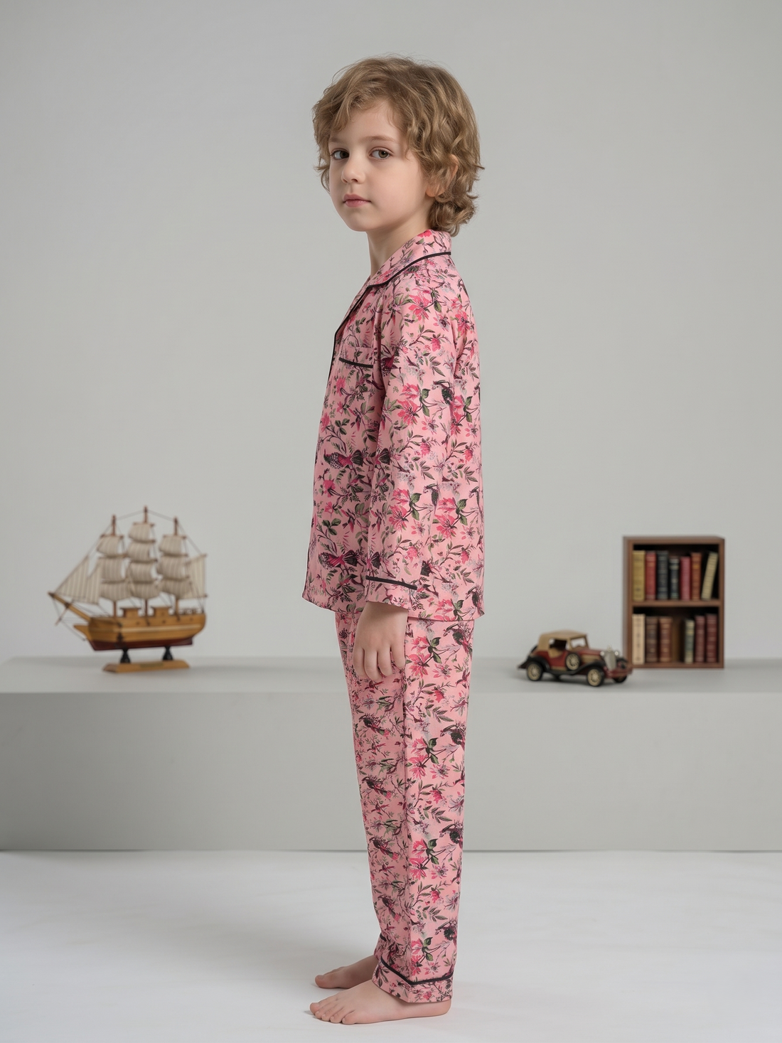 Kids Cotton Night Suit Set | Full Sleeve Button-Down Shirt & Pajama Sleepwear for Boys & Girls