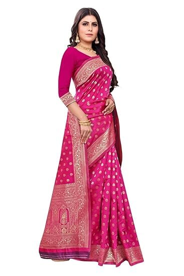 Women's Pure Kanjivaram Silk Saree Soft Design With Blouse Piece For Wedding