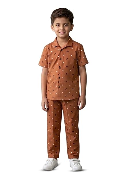 Unisex Pure Cotton Short Sleeve Kids Night Dress for Boys & Girls Nightwear/Sleepsuit/Sleepwear/Loungewear Night Suit for Boys and Girls Top and Pyjama Combo Set