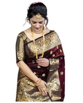 Women's Pure Soft Silk Saree With Blouse Piece For Wedding