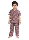 Unisex Pure Cotton Short Sleeve Kids Night Dress for Boys & Girls Nightwear/Sleepsuit/Sleepwear/Loungewear Night Suit for Boys and Girls Top and Pyjama Combo Set