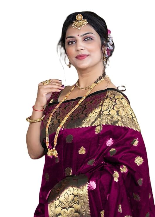 Women's Pure Soft Silk Saree With Blouse Piece For Wedding