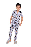 Unisex Pure Cotton Short Sleeve Kids Night Dress for Boys & Girls Nightwear/Sleepsuit/Sleepwear/Loungewear Night Suit for Boys and Girls Top and Pyjama Combo Set