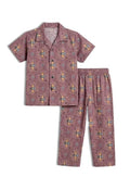 Unisex Pure Cotton Short Sleeve Kids Night Dress for Boys & Girls Nightwear/Sleepsuit/Sleepwear/Loungewear Night Suit for Boys and Girls Top and Pyjama Combo Set