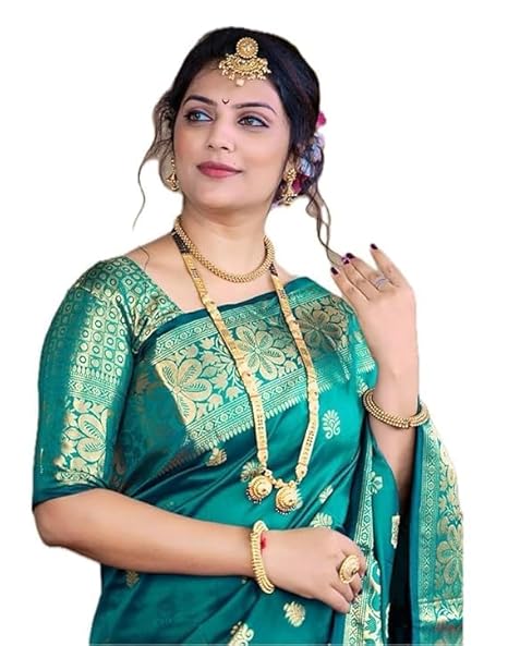 Women's Pure Soft Silk Saree With Blouse Piece For Wedding