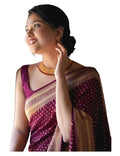 Women's Pure Soft Silk Saree With Blouse Piece For Wedding