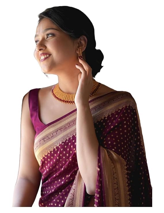 Women's Pure Soft Silk Saree With Blouse Piece For Wedding