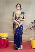 Women's Pure Soft Silk Saree With Blouse Piece For Wedding