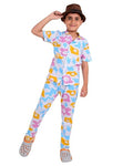 Unisex Pure Cotton Short Sleeve Kids Night Dress for Boys & Girls Nightwear/Sleepsuit/Sleepwear/Loungewear Night Suit for Boys and Girls Top and Pyjama Combo Set