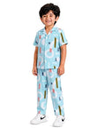 Unisex Pure Cotton Short Sleeve Kids Night Dress for Boys & Girls Nightwear/Sleepsuit/Sleepwear/Loungewear Night Suit for Boys and Girls Top and Pyjama Combo Set
