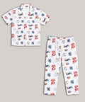 Unisex Pure Cotton Short Sleeve Kids Night Dress for Boys & Girls Nightwear/Sleepsuit/Sleepwear/Loungewear Night Suit for Boys and Girls Top and Pyjama Combo Set