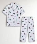 Unisex Pure Cotton Short Sleeve Kids Night Dress for Boys & Girls Nightwear/Sleepsuit/Sleepwear/Loungewear Night Suit for Boys and Girls Top and Pyjama Combo Set