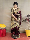 Women's Pure Soft Silk Saree With Blouse Piece For Wedding