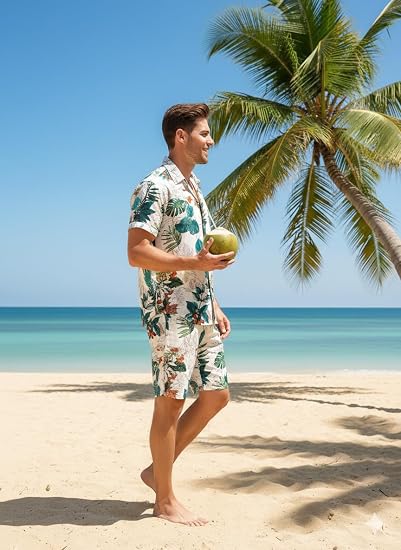 Men’s Polyester fabric solid Printed Co-Ord Set