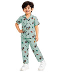 Unisex Pure Cotton Short Sleeve Kids Night Dress for Boys & Girls Nightwear/Sleepsuit/Sleepwear/Loungewear Night Suit for Boys and Girls Top and Pyjama Combo Set
