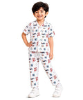 Unisex Pure Cotton Short Sleeve Kids Night Dress for Boys & Girls Nightwear/Sleepsuit/Sleepwear/Loungewear Night Suit for Boys and Girls Top and Pyjama Combo Set