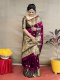 Women's Pure Soft Silk Saree With Blouse Piece For Wedding