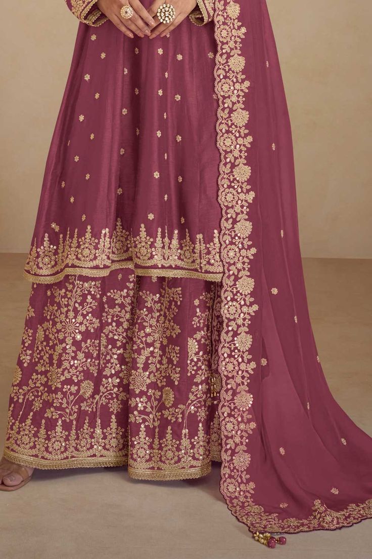 Embroidered Sharara Palazzo Suit