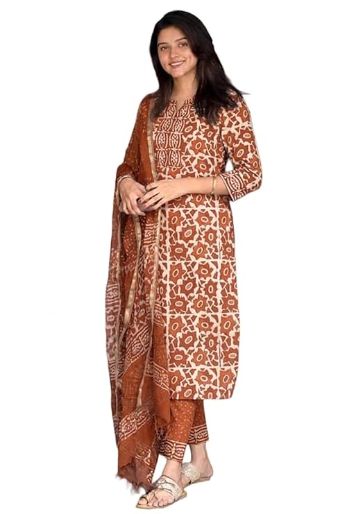 Women's Printed Straight Kurta and Pant with Dupatta Set