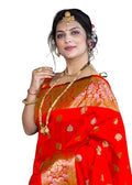 Women's Pure Soft Silk Saree With Blouse Piece For Wedding