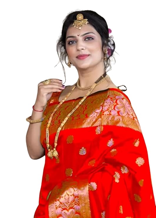 Women's Pure Soft Silk Saree With Blouse Piece For Wedding