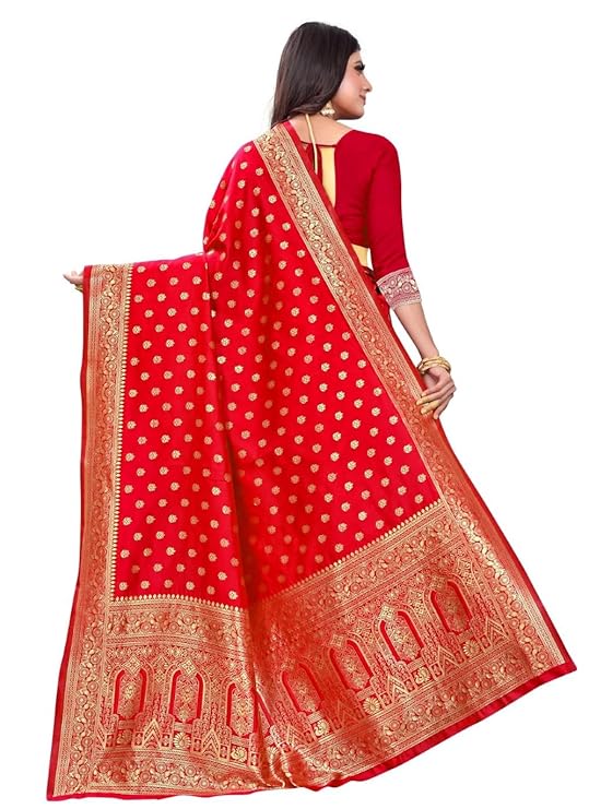 Women's Pure Kanjivaram Silk Saree Soft Design With Blouse Piece For Wedding