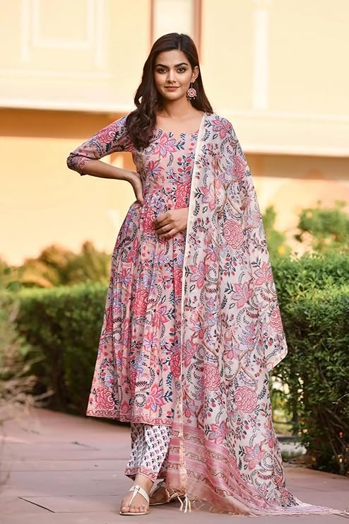 Women's Cotton Blend Kurta Set
