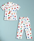Unisex Pure Cotton Short Sleeve Kids Night Dress for Boys & Girls Nightwear/Sleepsuit/Sleepwear/Loungewear Night Suit for Boys and Girls Top and Pyjama Combo Set