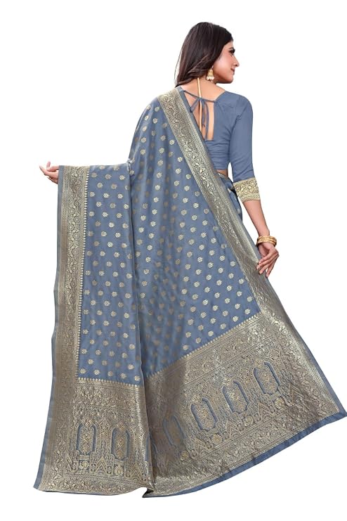 Women's Pure Kanjivaram Silk Saree Soft Design With Blouse Piece For Wedding