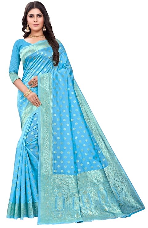 Women's Pure Kanjivaram Silk Saree Soft Design With Blouse Piece For Wedding