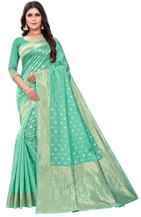Women's Pure Kanjivaram Silk Saree Soft Design With Blouse Piece For Wedding
