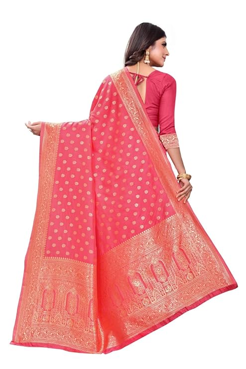 Women's Pure Kanjivaram Silk Saree Soft Design With Blouse Piece For Weddin