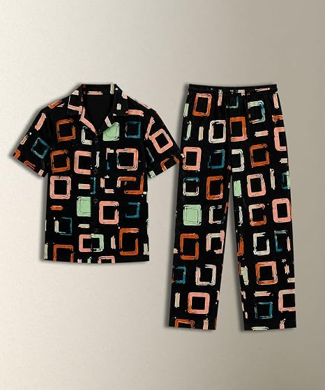 Unisex Pure Cotton Short Sleeve Kids Night Dress for Boys & Girls Nightwear/Sleepsuit/Sleepwear/Loungewear Night Suit for Boys and Girls Top and Pyjama Combo Set