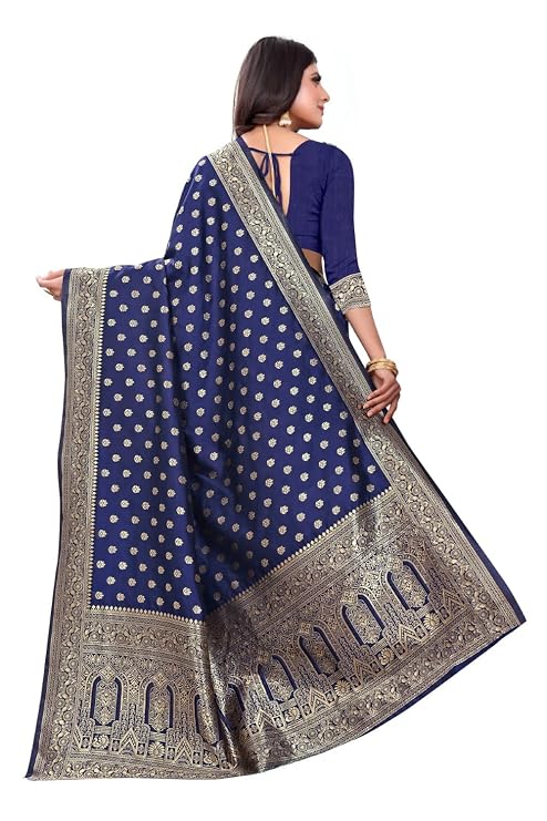 Women's Pure Kanjivaram Silk Saree Soft Design With Blouse Piece For Wedding
