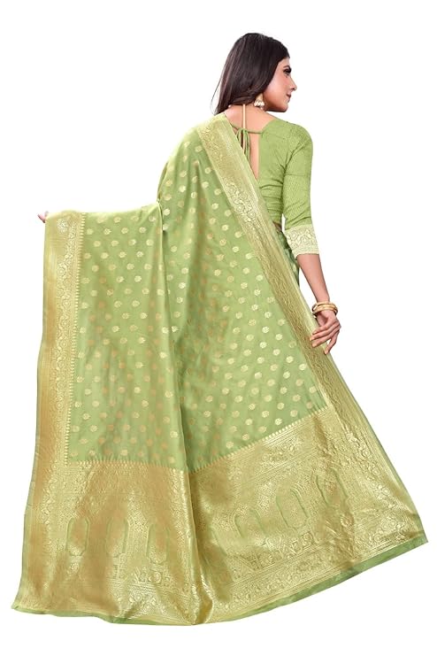 Women's Pure Kanjivaram Silk Saree Soft Design With Blouse Piece For Wedding