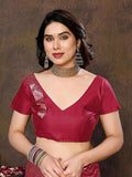 Women's Banarasi Kanjivaram Cotton Silk Saree With Unstitched Blouse Material