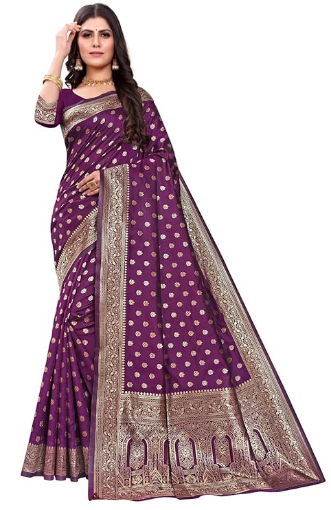 Women's Pure Kanjivaram Silk Saree Soft Design With Blouse Piece For Wedding