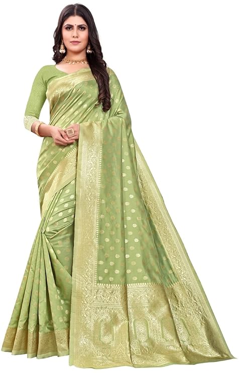 Women's Pure Kanjivaram Silk Saree Soft Design With Blouse Piece For Wedding