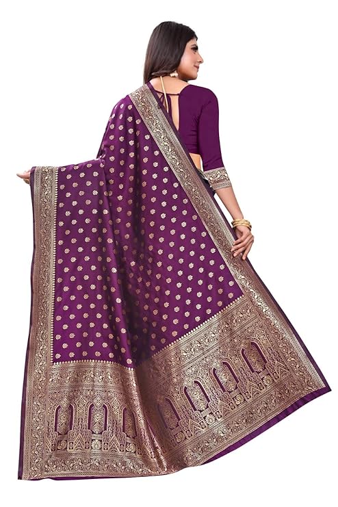 Women's Pure Kanjivaram Silk Saree Soft Design With Blouse Piece For Wedding