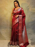 Women's Pure Soft Silk Saree With Blouse Piece For Wedding