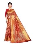 Women's Trendy Banarasi Kanjivaram Navy Color Art Silk Saree with Blouse Material