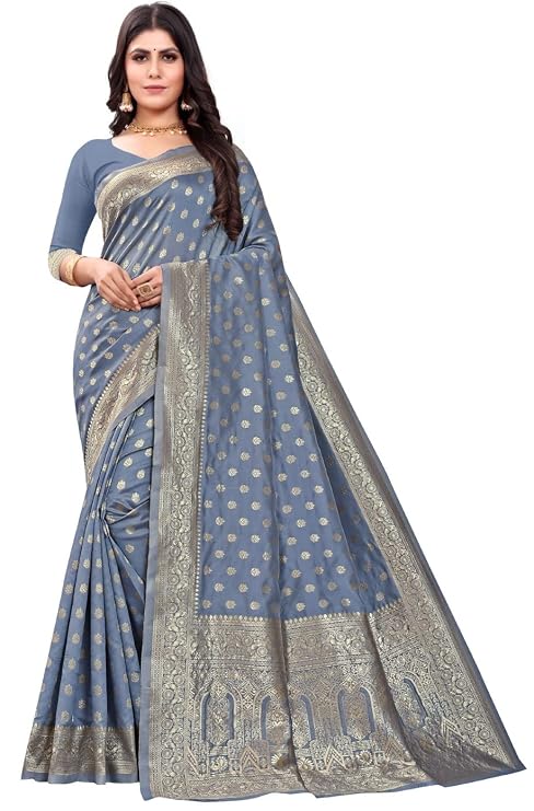 Women's Pure Kanjivaram Silk Saree Soft Design With Blouse Piece For Wedding